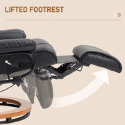 Black Faux Leather Executive Recliner Chair with Padded Armrests For Home or Office by HOMCOM