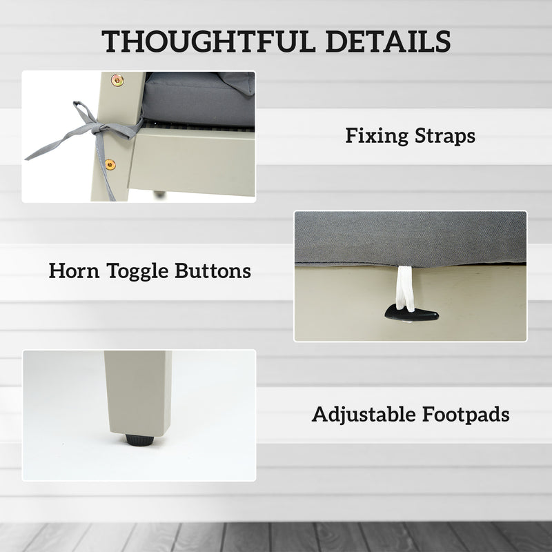 Grey 5 Piece Rattan Garden Furniture Set with Cushions and Coffee Table by Outsunny