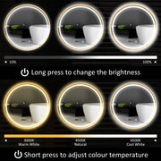 60cm Anti-Fog LED Bathroom Mirror Gold Tone by HOMCOM