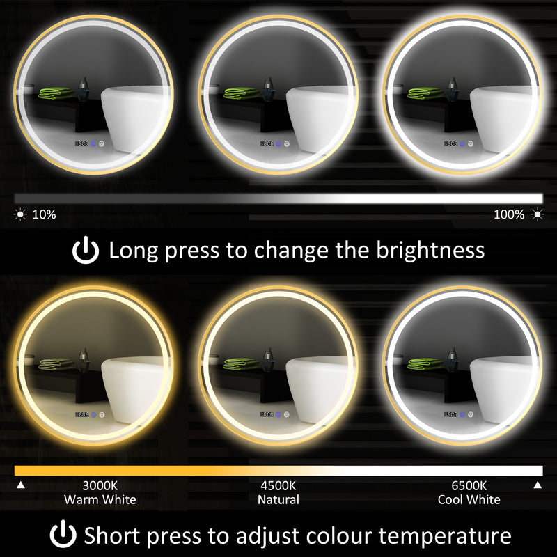 60cm Anti-Fog LED Bathroom Mirror Gold Tone by HOMCOM