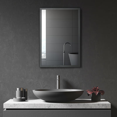 Wall Mounted Bathroom Mirror Cabinet With Storage Shelves Space Saving Design Black
