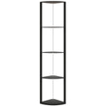 5 Tier LED Floor Lamp With Shelves And Remote Control For Living Room Or Office, Black