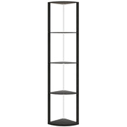 5 Tier LED Floor Lamp With Shelves And Remote Control For Living Room Or Office, Black