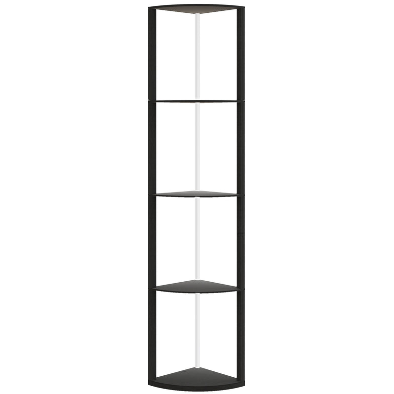 5 Tier LED Floor Lamp With Shelves And Remote Control For Living Room Or Office, Black