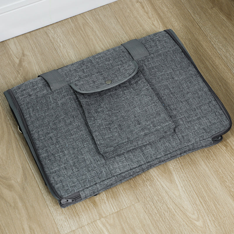Foldable Cat Carrier Bag with Shoulder Strap and Removable Mat for Small Pets, Grey AOSOM