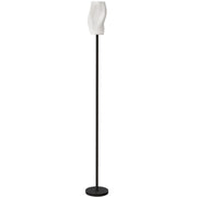 Modern 3D Printed Floor Lamp With Curved Shade and Foot Switch for Living Room, White