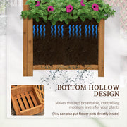 Wooden Raised Corner Garden Planter with Trellis and Drainage, Ideal For Small Spaces Outsunny