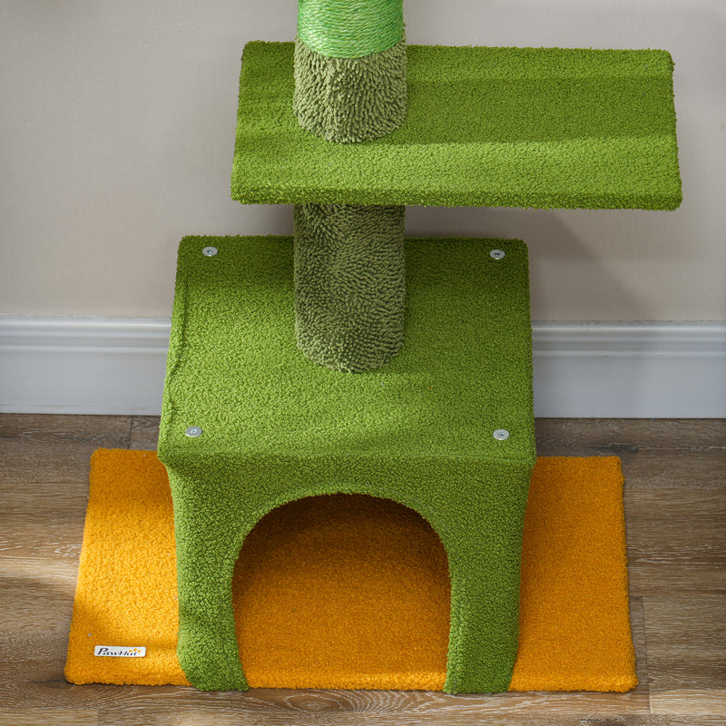 Floor to Ceiling Adjustable Cat Tree with Scratching Posts and Hammock by PawHut