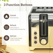 4 Slice Toaster and 17L Rapid Boil Kettle Set With Strix Control and Crumb Tray Black