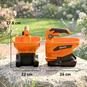Cordless Handheld Lawn Spreader for Even Seed Fertiliser or Salt Coverage Orange AOSOM