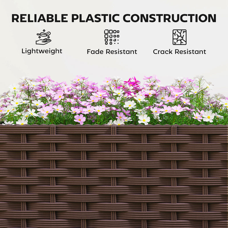Raised Planter with Trellis and Wheels for Easy Gardening in Small Spaces Brown Outsunny