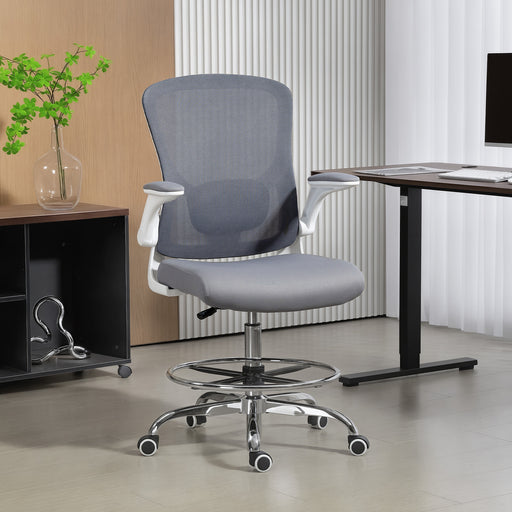 Adjustable Draughtsman Office Chair with Lumbar Support for Long Work Sessions Charcoal Grey