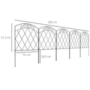 Flexible Metal Garden Border Fence for Shaping Paths and Flower Beds Black Outsunny