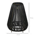Outdoor Solar Powered Rattan Lamp, Black by Outsunny