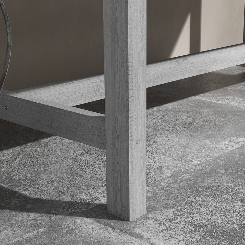 Grey Wooden Raised Garden Bed 60 x 120cm With Base Ideal for Patios and Small Spaces