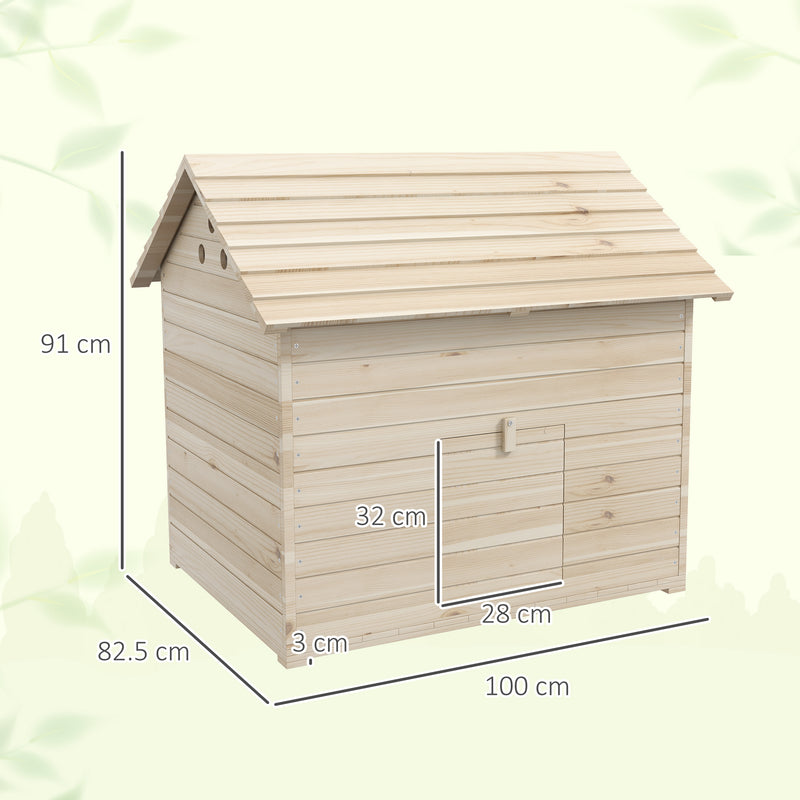 Wooden Duck House Poultry Coop for 2-4 Ducks with Openable Roof and Raised Feet by PawHut