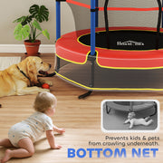 Kids Outdoor Trampoline With Safety Net For Ages 3 to 10 Ideal for Garden Play Blue AOSOM