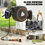 Garden Hose Reel With Auto-Retract for Tangle-Free Watering 28m Orange Outsunny