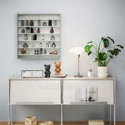 Graphite Wood Effect Display Cabinet with Glass Doors and Six Shelves