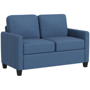 Blue 2 Seat Sofa Linen Look Modern Design Comfortable and Stylish by HOMCOM