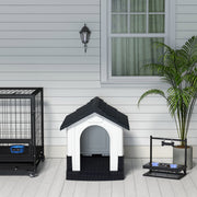 Plastic Dog Kennel with Ventilated Windows Ideal for Small Dogs in Garden or Patio Grey