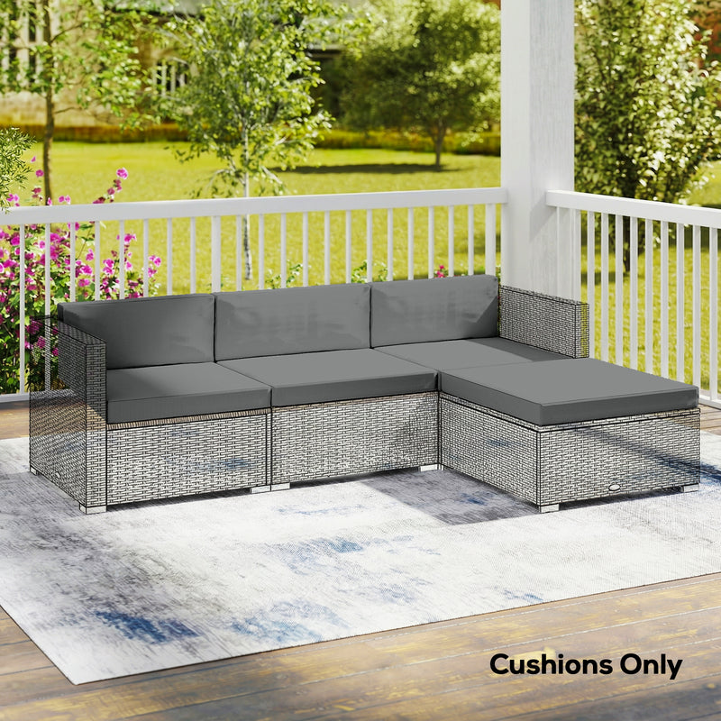 Garden Loveseat Cushion Set for Comfortable Outdoor Seating with Washable Covers Dark Grey Outsunny