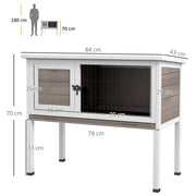 Wooden Guinea Pig Hutch With Slide Out Tray And Open Roof For Small Pets Brown