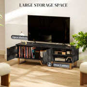 Black Marble Effect TV Stand for up to 70 Inch TVs With Shelves and Storage by HOMCOM