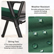 Set of 6 Padded Chair Cushions for Indoor or Outdoor Comfort with Removable Covers Green Outsunny
