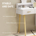 White Elegant Dressing Table with LED Mirror and Storage by HOMCOM