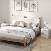 Set of 2 High Gloss Bedside Tables with Storage Shelves for Bedroom Organisation White