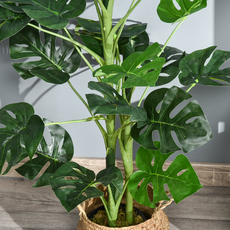 100cm Artificial Monstera Tree With Nursery Pot For Indoor Or Outdoor Display Green