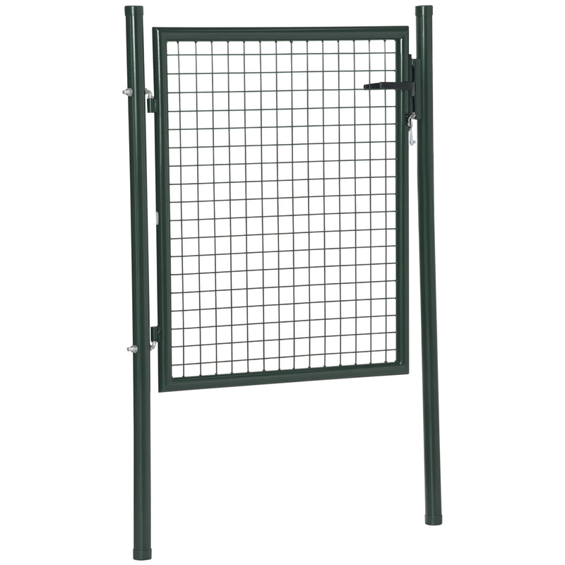 Garden Gate with Lock for Secure and Private Outdoor Entrance Steel Green Outsunny
