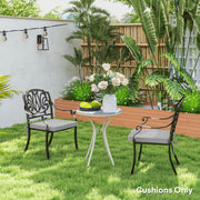 Light Grey Garden Chair Cushions Set of 2 Weather Resistant Outdoor Pads by Outsunny