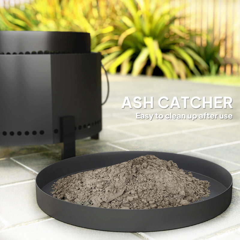 Smokeless Fire Pit with Ash Catcher 37cm Portable Firepit for Garden Camping by Outsunny
