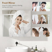 Wall Mounted Double Door Bathroom Cabinet With Mirror And Storage Shelves, White AOSOM
