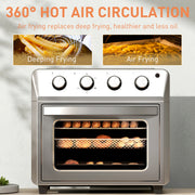 24L Silver Air Fryer Oven 1600W Oil Free Cooking with Timer Touch Screen by HOMCOM