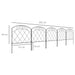 3m Decorative Metal Garden Fence with Diamond and Swirl Pattern by Outsunny