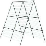 Adjustable Garden Trellis Frame for Climbing Plants Vegetables and Flowers Green AOSOM