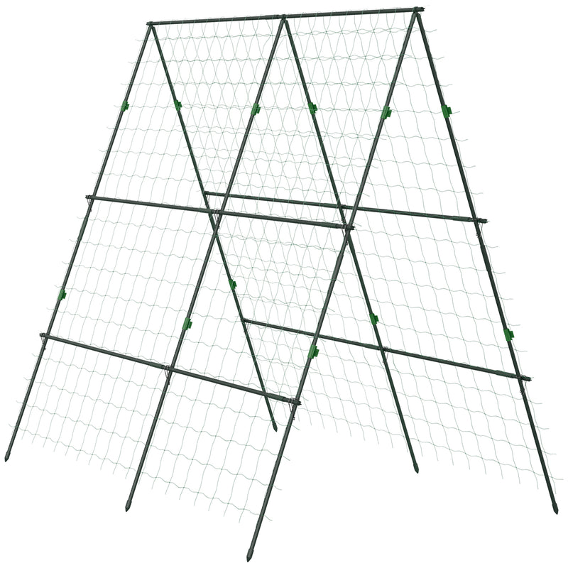 Adjustable Garden Trellis Frame for Climbing Plants Vegetables and Flowers Green AOSOM