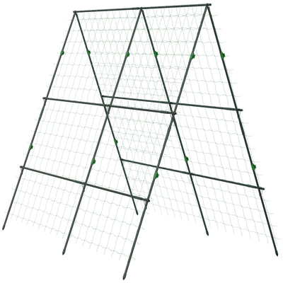 Adjustable Garden Trellis Frame for Climbing Plants Vegetables and Flowers Green AOSOM