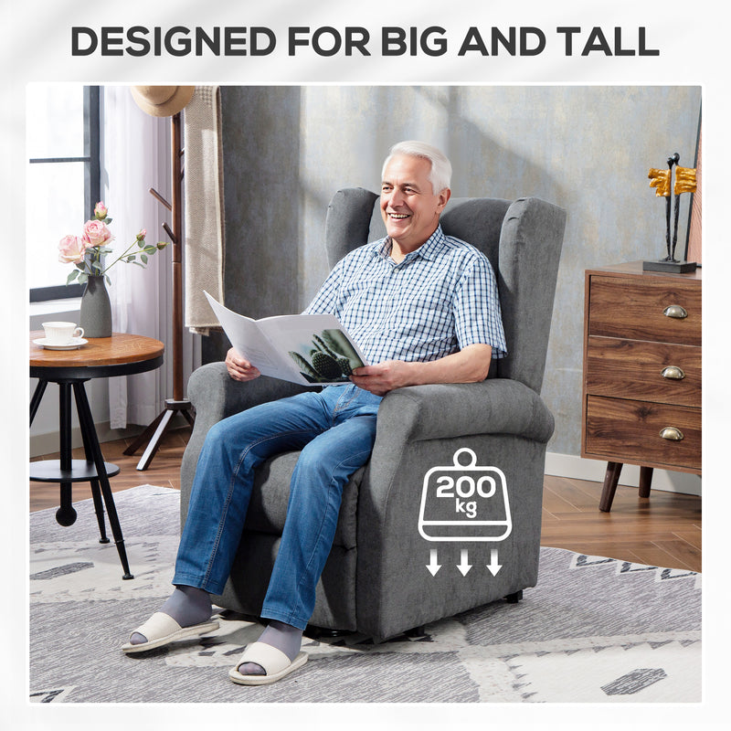 Electric Power Lift Recliner Chair for Elderly with Remote and Footrest for Living Room Charcoal Grey