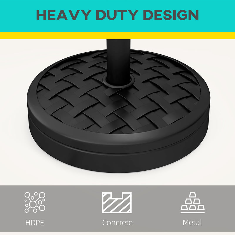 18kg Rattan Effect Parasol Base Heavy Duty Concrete Stand For Garden Or Patio Umbrella