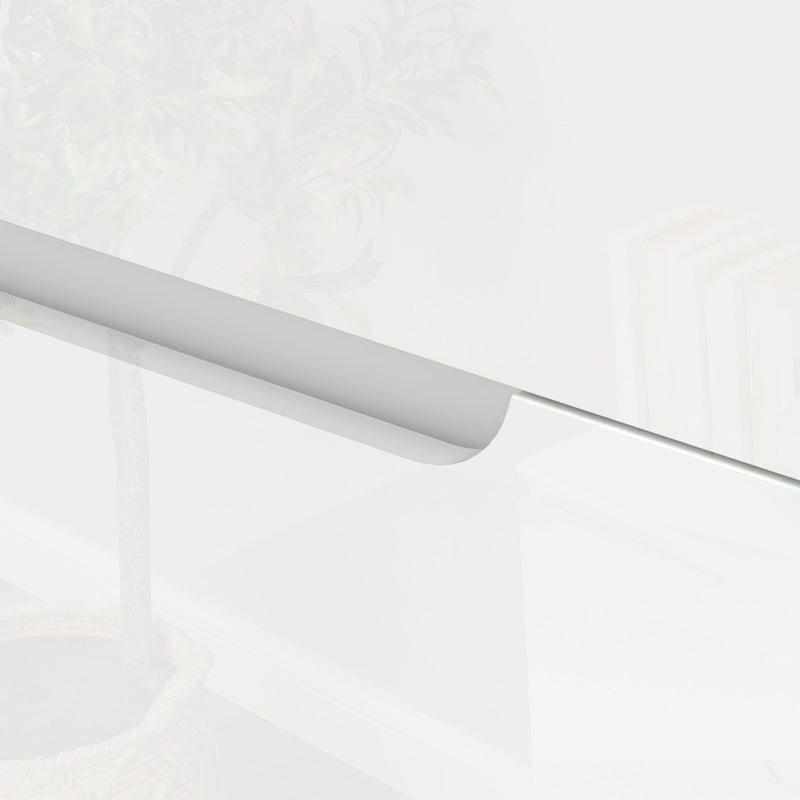 White Chest of 4 Drawers with High Gloss Front for Bedroom or Living Room by HOMCOM