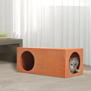 Outdoor Rabbit Shelter and Indoor Cat Tunnel Hideaway With Waterproof Roof, Grey AOSOM