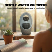 Water Fountain for Small Gardens and Balconies with LED Light and Soothing Waterfall Grey AOSOM