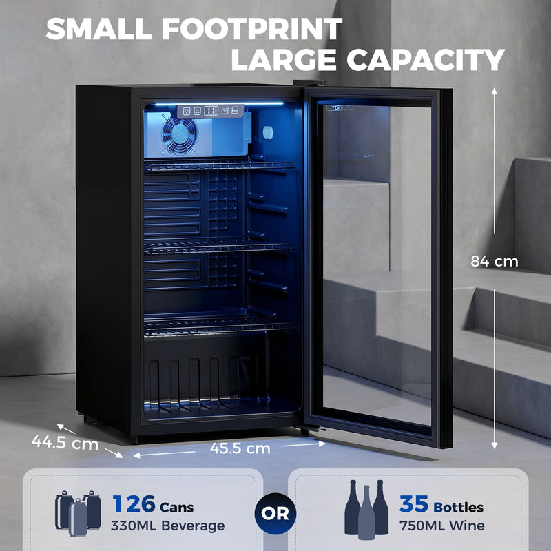 Drinks Fridge for Chilled Cans with Adjustable Shelves and Quiet Operation Black