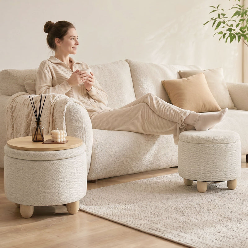 Storage ottoman - Beige