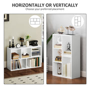 White 2 Tier Bookshelf with 5 Storage Compartments for Home or Office by HOMCOM