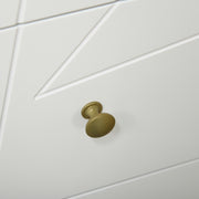 White Tall Chest of Drawers with Gold Legs for Bedroom Organisation